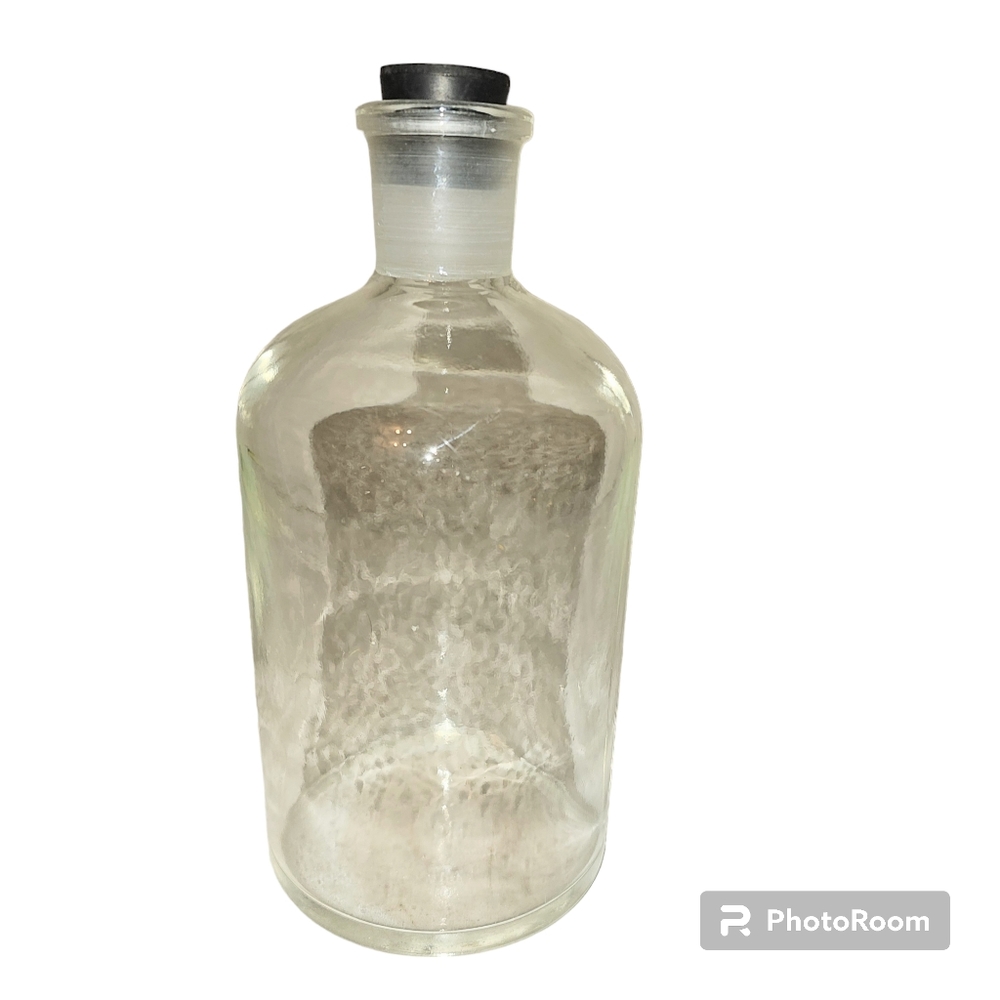 Vintage Pyrex Apothecary Lab Clear Glass with Stopper 8.5"